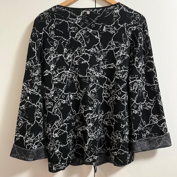 Escada Sport Open Front Cardigan Womens Size S Black Button Snap Sweater - Picture 3 of 16